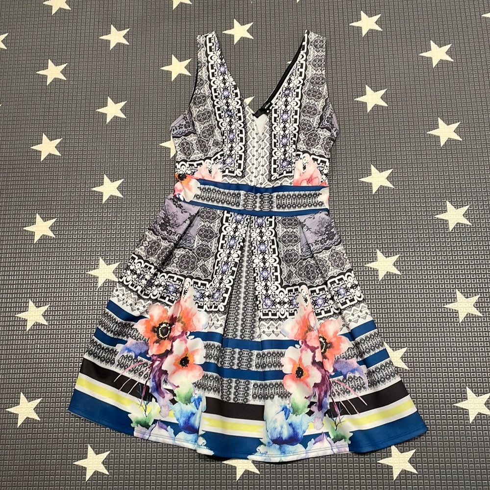 Floral scuba material dress